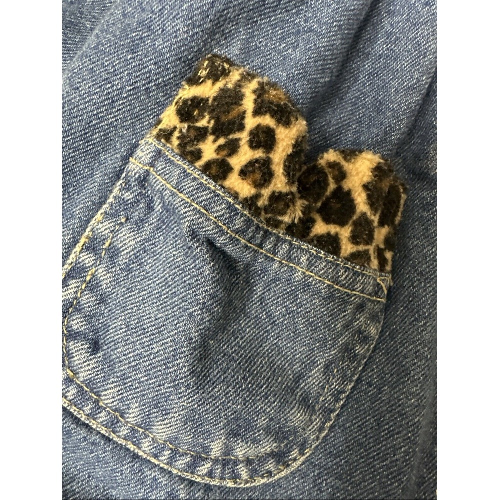 Rare Disney "The Minnie Collection" Denim Dress 3T Leopard Collar & Cuffs - Picture 4 of 7